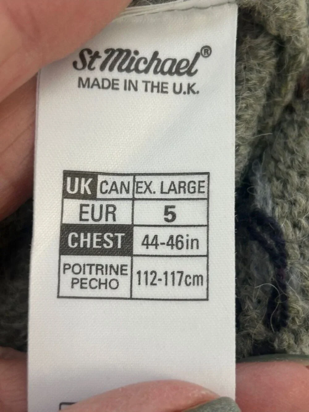 St. Michael - Marks & Spencer Sweater Argyle Alpaca Wool Embroidered Ski Size XL